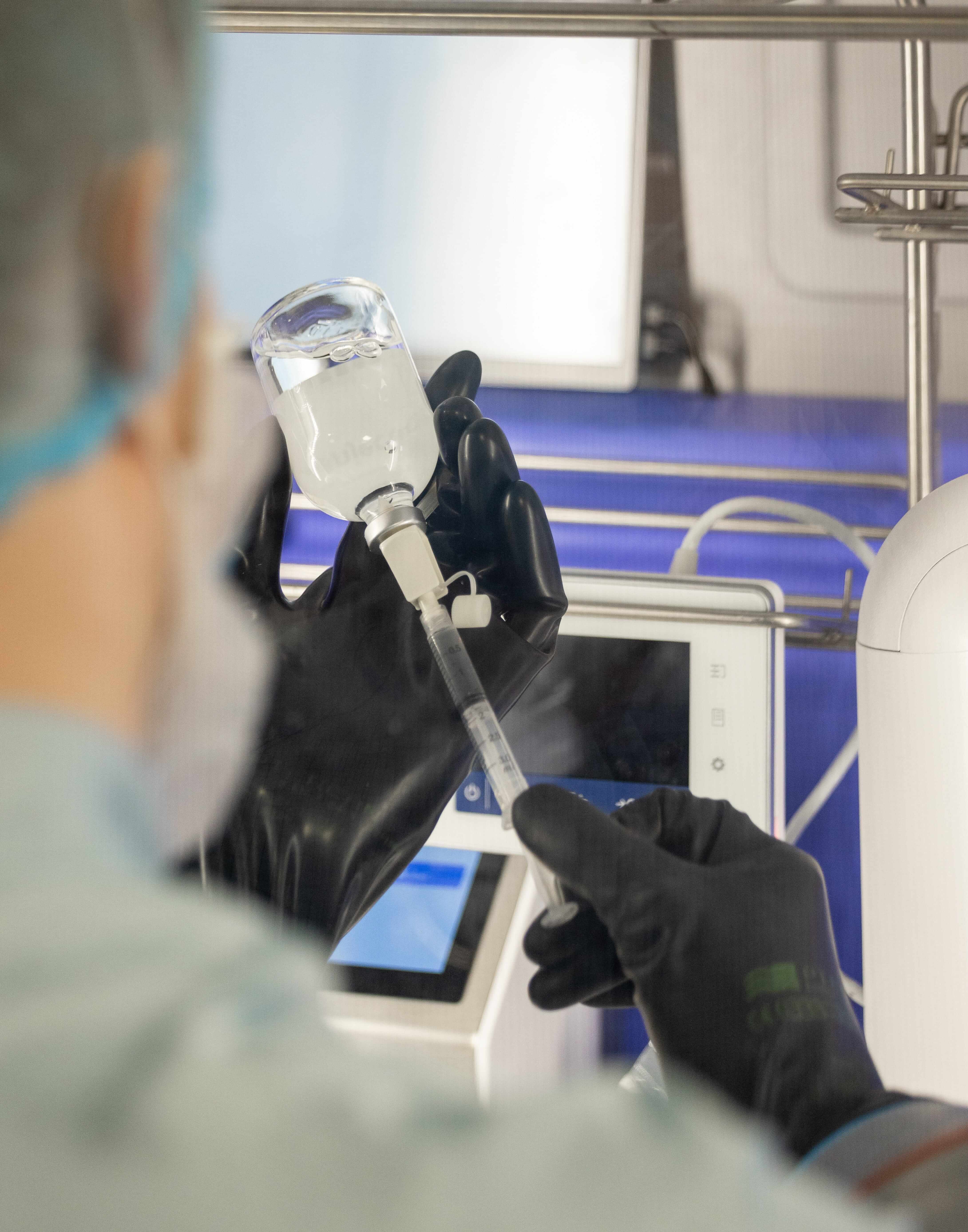 Production Technician working with formulations